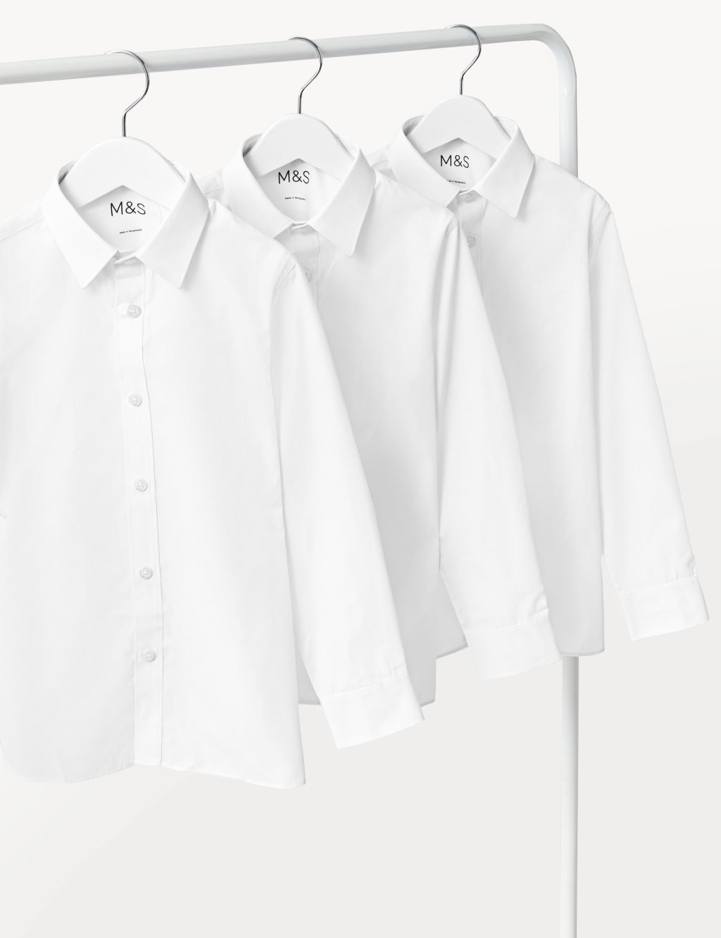 3pk Boys' Longer Length Easy Iron School Shirts (4-18 Yrs) 1 of 6