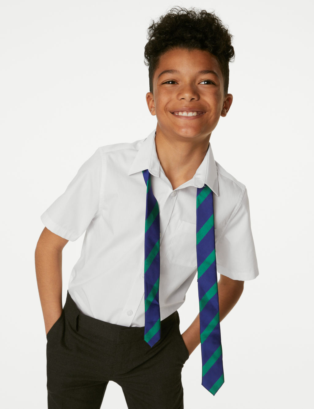 2pk Boys' Regular Fit Cotton School Shirts (2-18 Yrs) 3 of 5