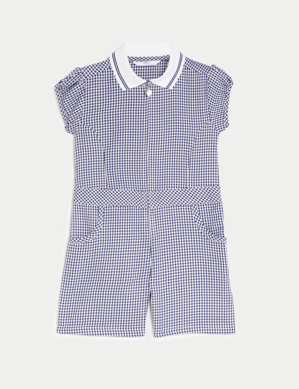 Girls' Gingham School Playsuit (2-14 Yrs) 1 of 6