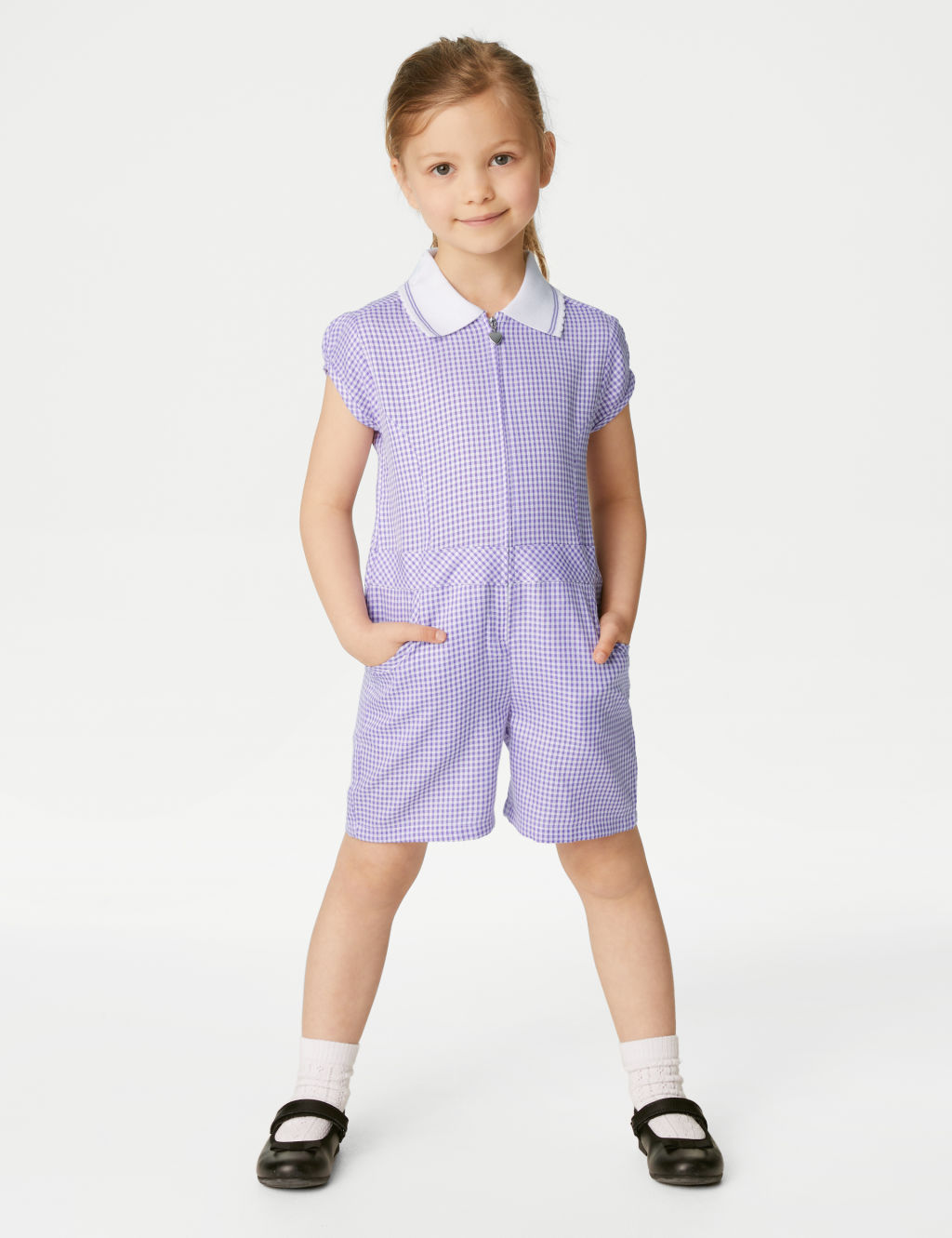 Girls' Gingham School Playsuit (2-14 Yrs) 3 of 5