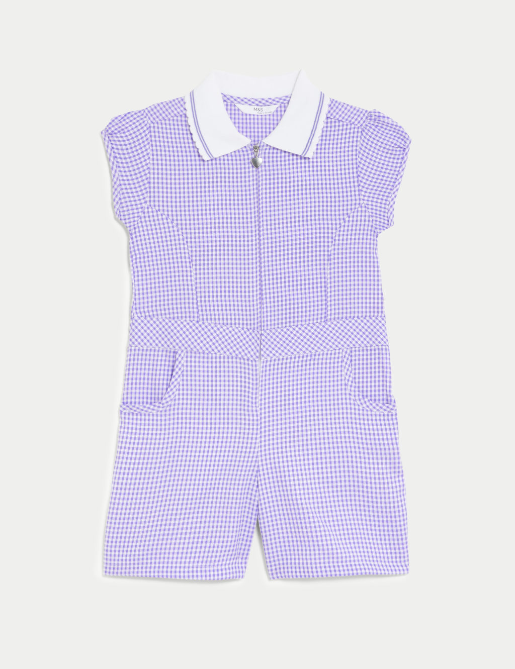 Girls' Gingham School Playsuit (2-14 Yrs) 1 of 5