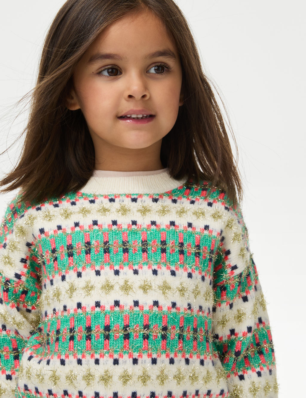 Sparkle Fair Isle Stripe Jumper (2-10 Yrs)
