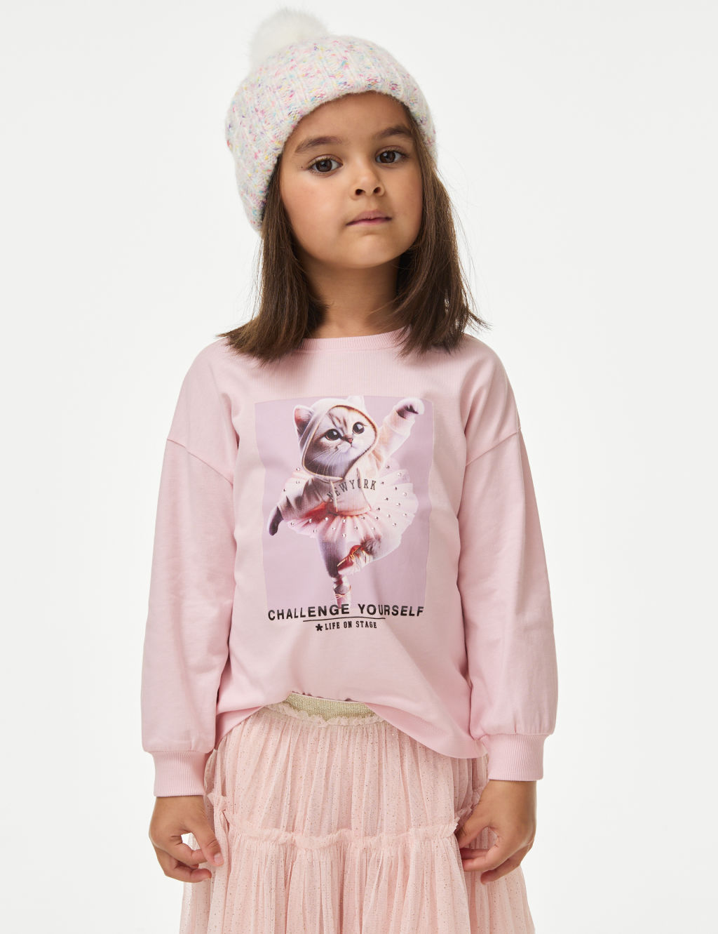Pure Cotton Photographic Cat Top (2-8 Yrs)