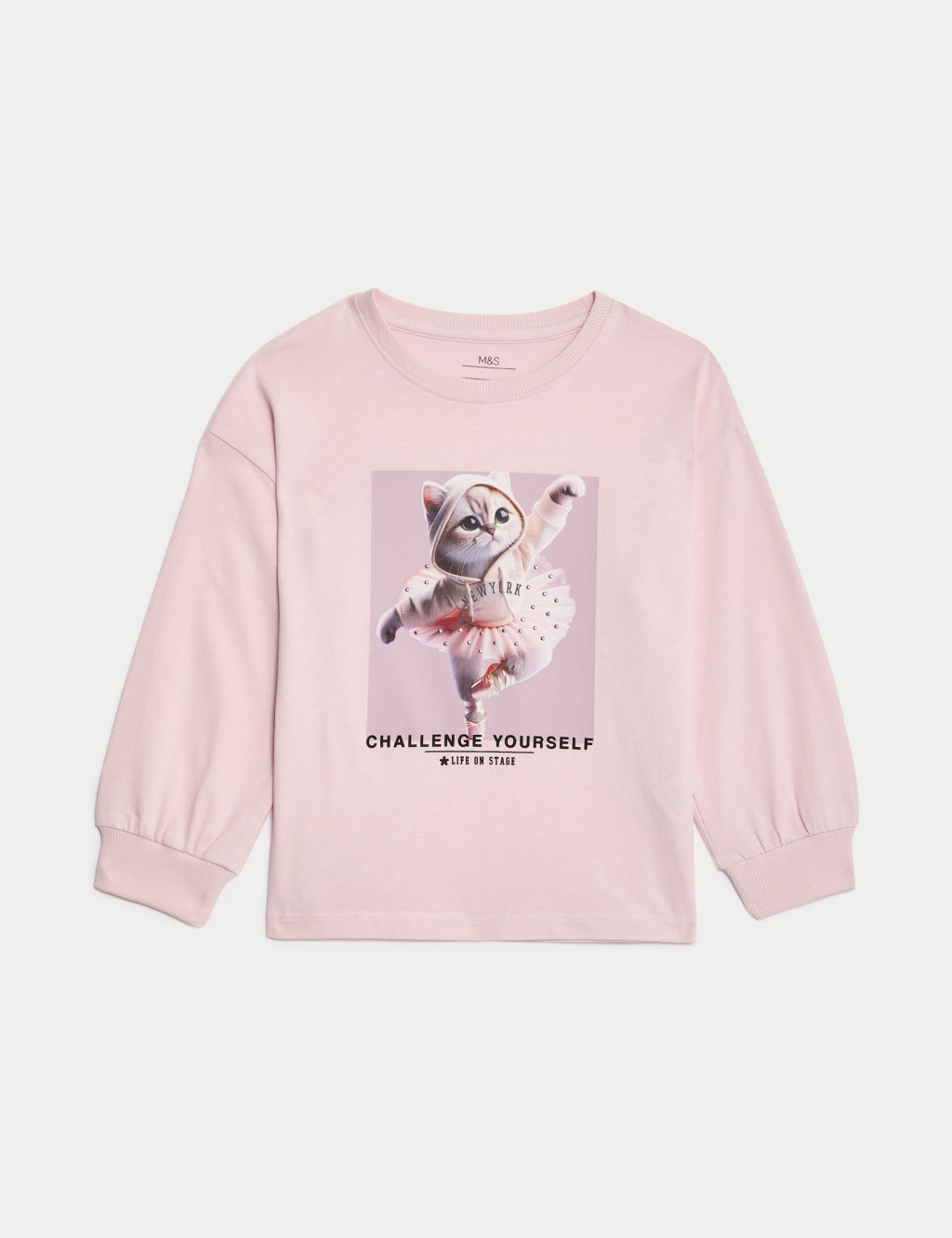 Pure Cotton Photographic Cat Top (2-8 Yrs)
