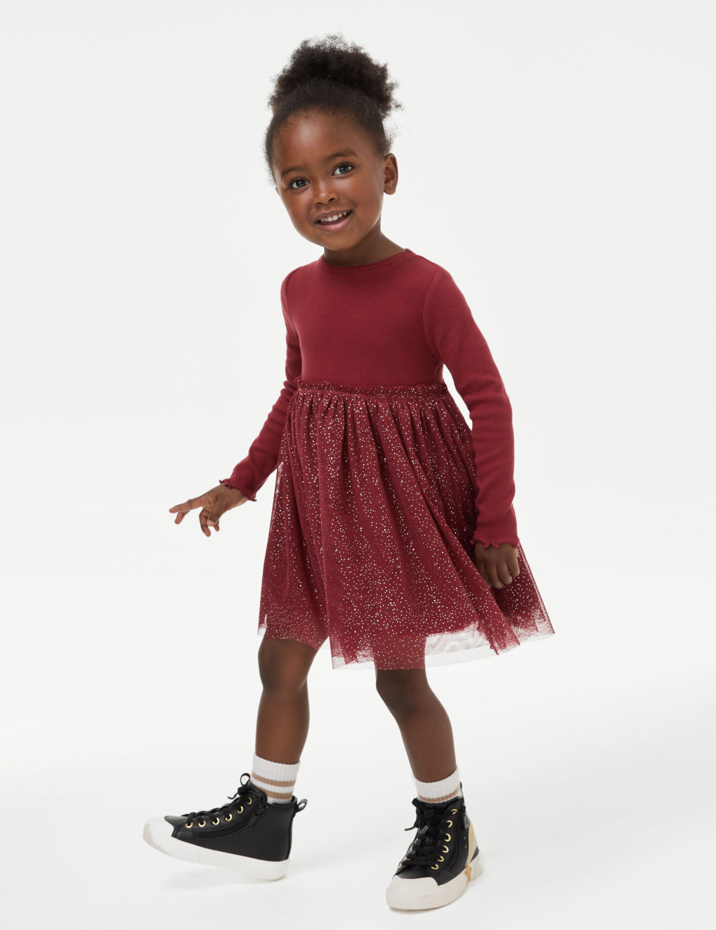 Cotton Rich Tulle Glitter Dress (1-8 Yrs)