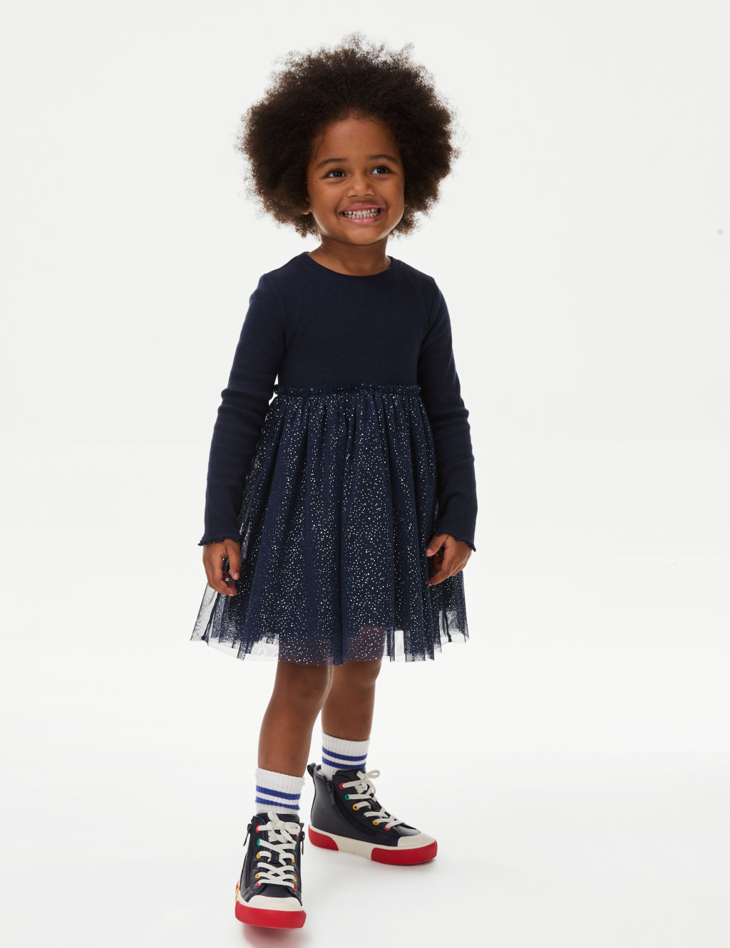 Cotton Rich Tulle Glitter Dress (1-8 Yrs)