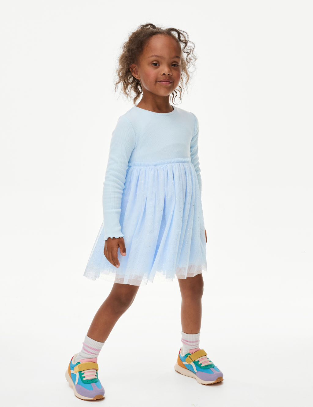 Cotton Rich Tulle Glitter Dress (1-8 Yrs)