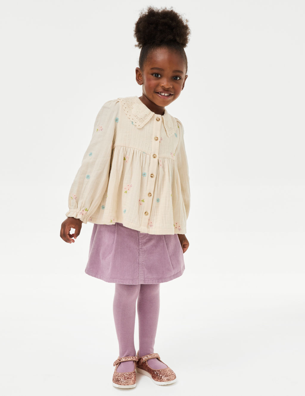 2pc Cotton Rich Cord Skirt with Tights (2-8 Yrs)