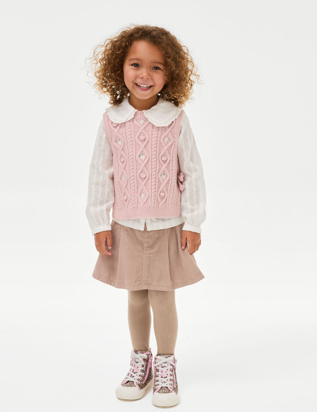 2pc Cotton Rich Cord Skirt with Tights (2-8 Yrs)