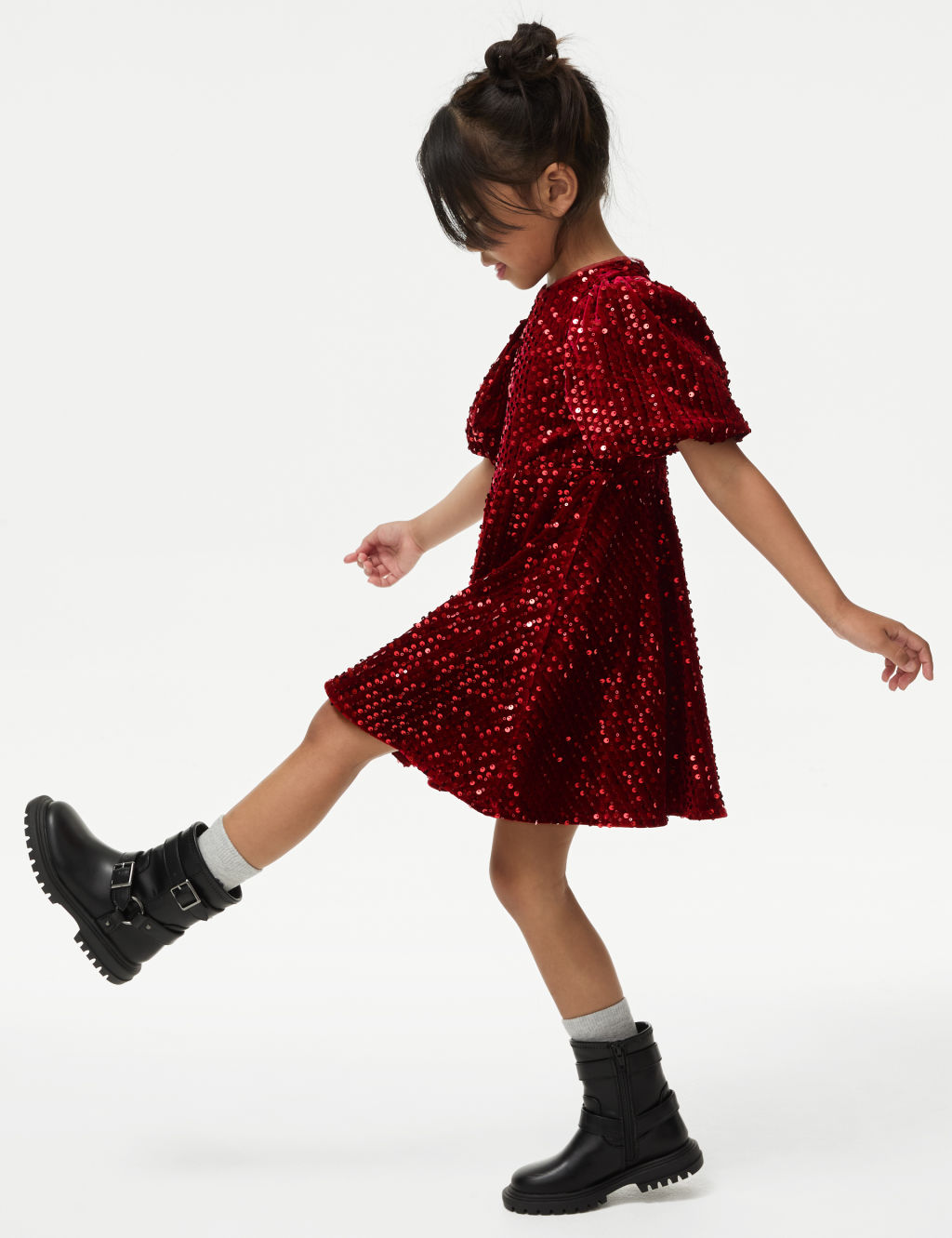 Velvet Sequin Dress (2-8 Yrs)