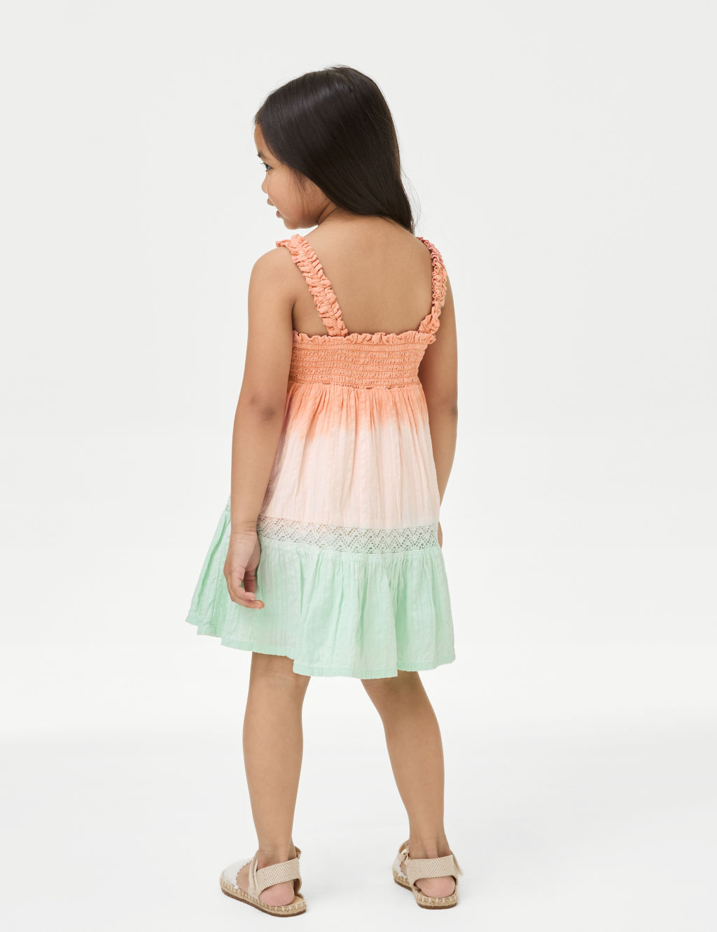 Pure Cotton Ombre Tiered Dress (2-8 Yrs) 4 of 4