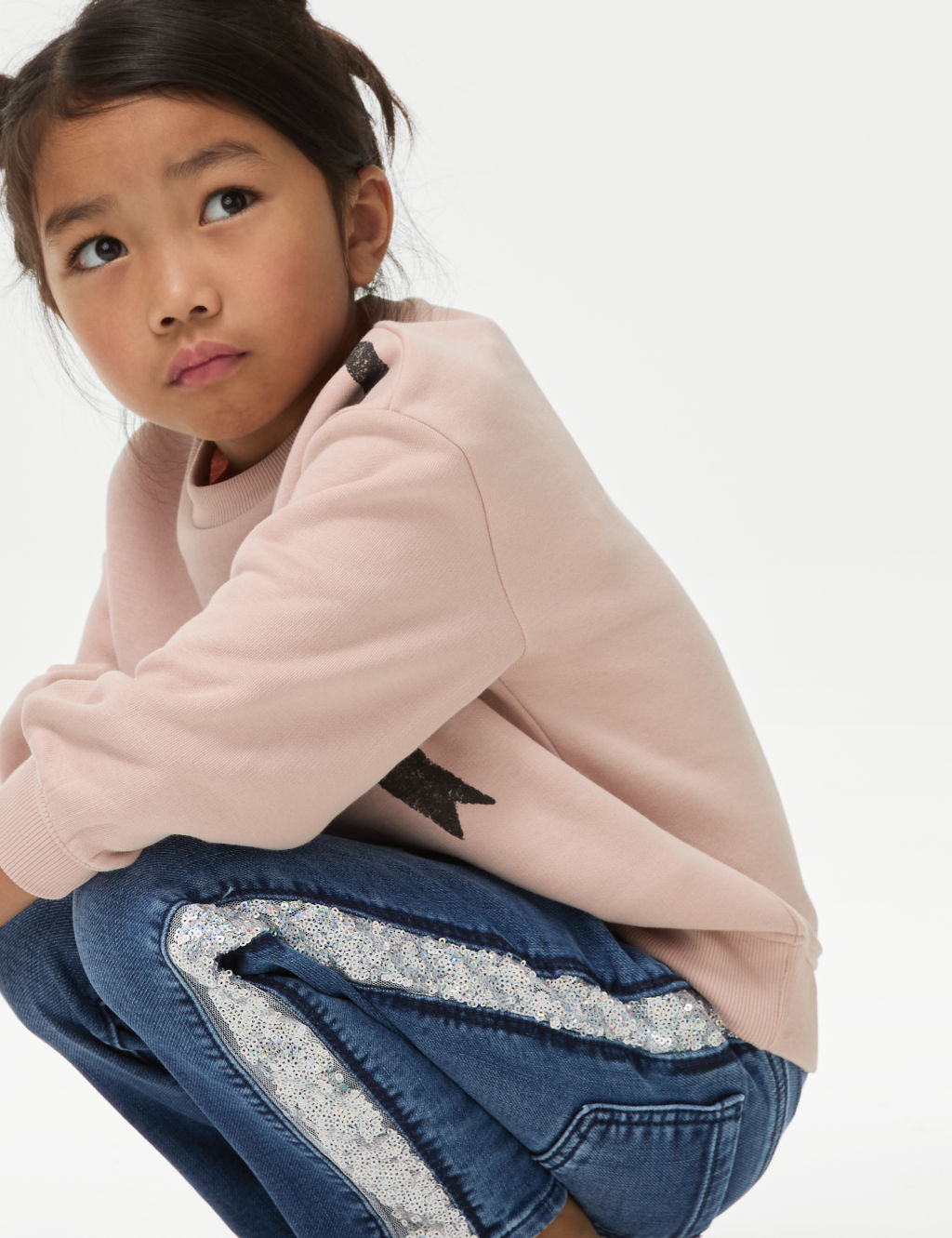 Denim Sequin Side Tape Comfort Jeans (2-8 Yrs)