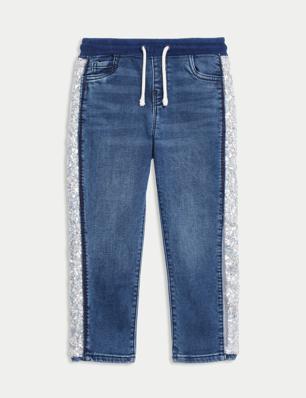 Denim Sequin Side Tape Comfort Jeans (2-8 Yrs)