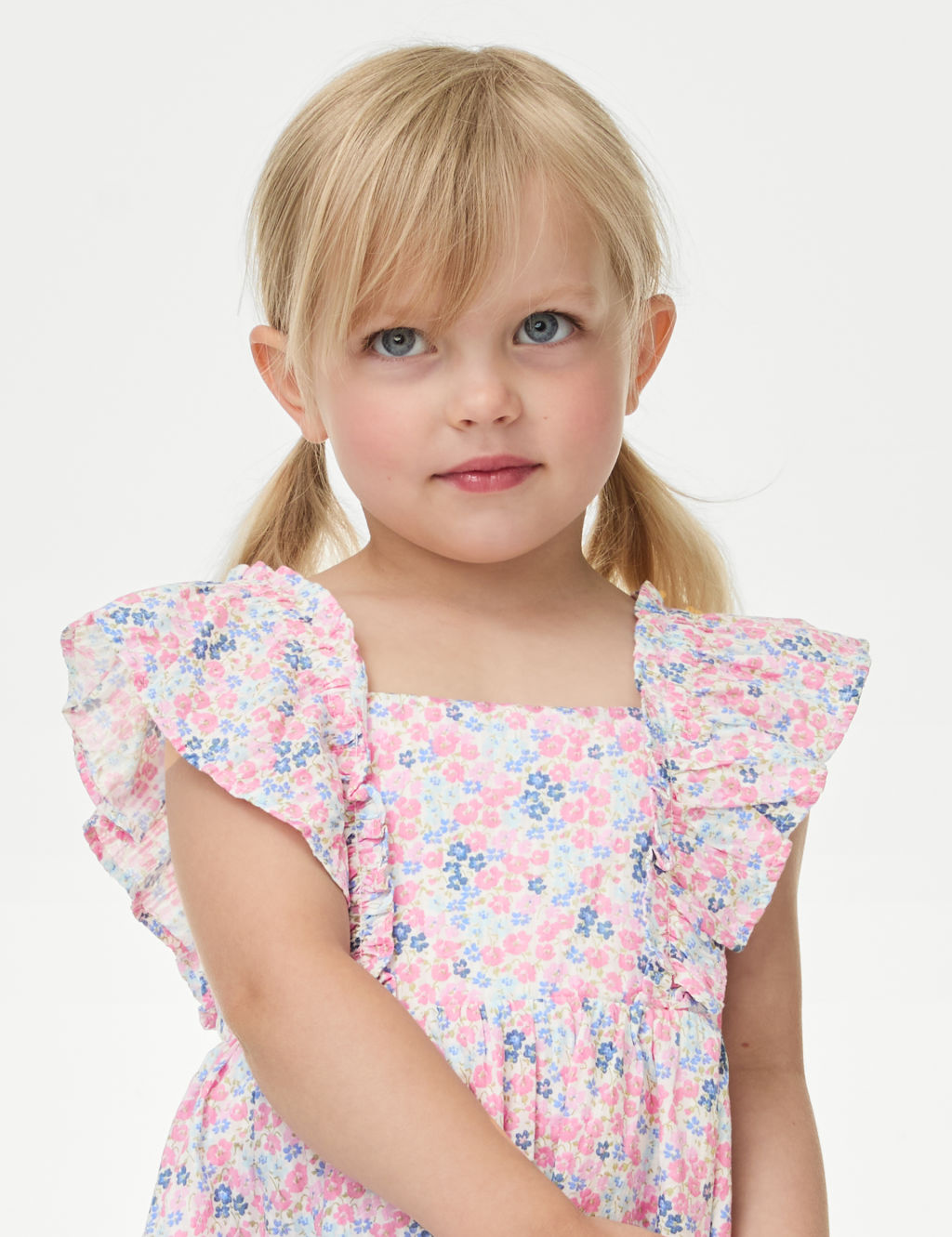 Pure Cotton Floral Dress (2-8 Yrs) 2 of 4