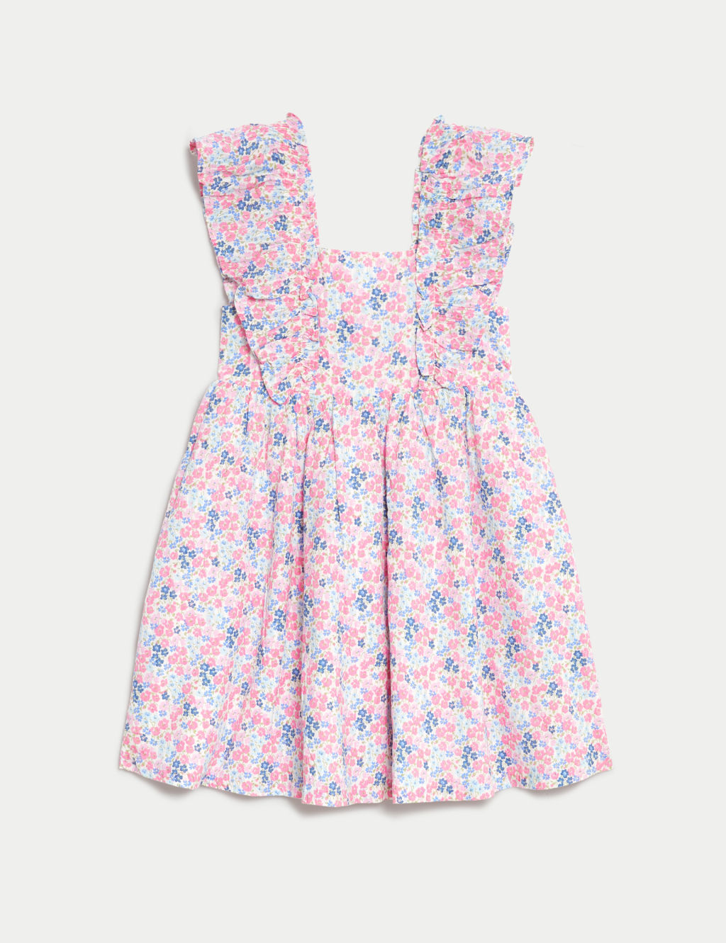 Pure Cotton Floral Dress (2-8 Yrs) 1 of 4
