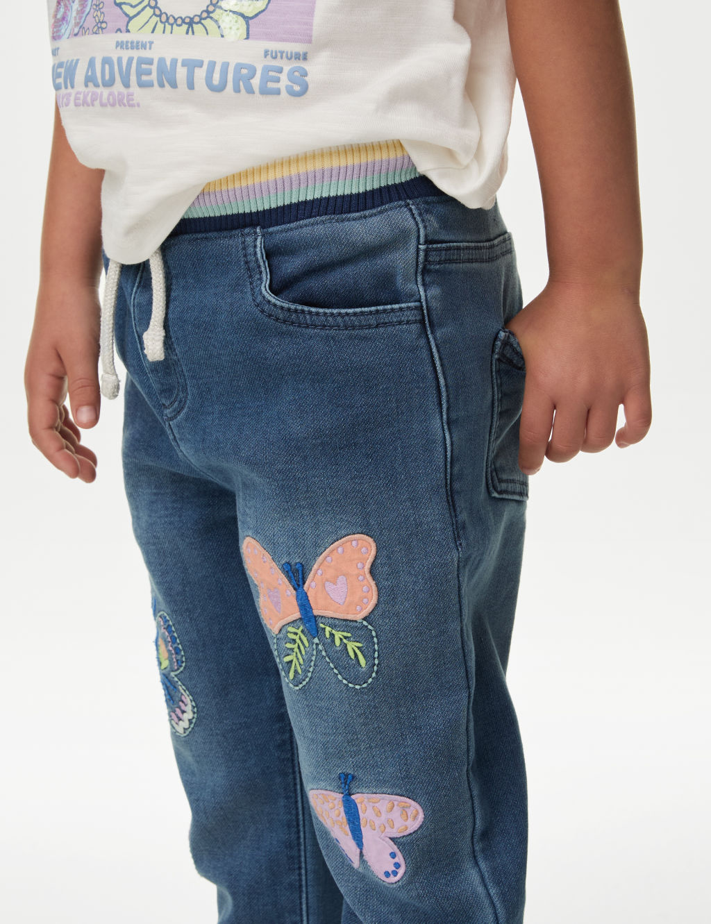 Cotton Rich Elasticated Waist Jeans (2-8 Yrs) 2 of 5