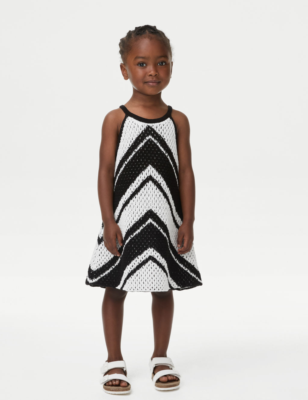 Pure Cotton Knitted Halter Neck Dress (2-8 Yrs) 3 of 4