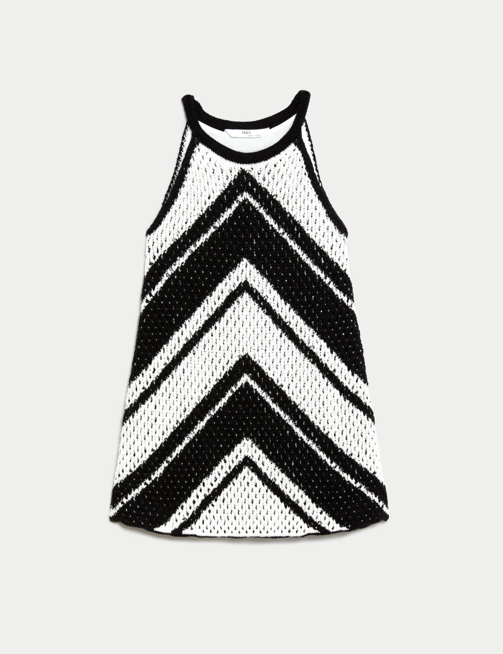 Pure Cotton Knitted Halter Neck Dress (2-8 Yrs) 1 of 4