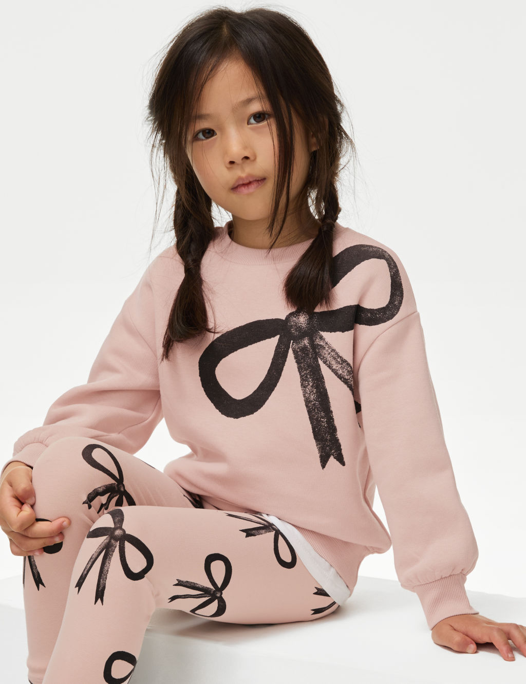 Cotton Rich Bow Sweatshirt (2-8 Yrs)