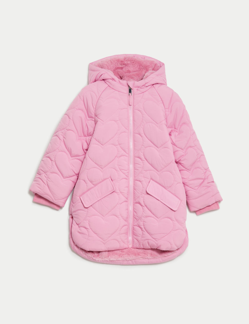 Hooded Heart Quilt Padded Coat (2-8 Yrs)