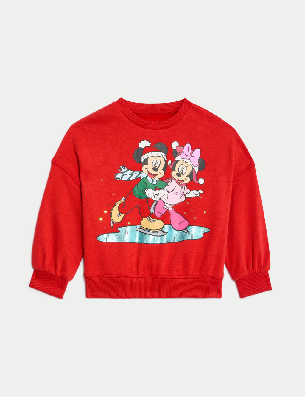 Cotton Rich Minnie & Mickey Mouse™ Christmas Sweatshirt (2-8 Yrs)