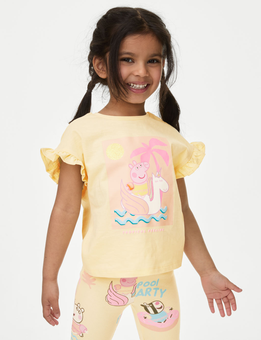 Girls Peach Star Spangled Sassy T-Shirt by ML Kids main image 0