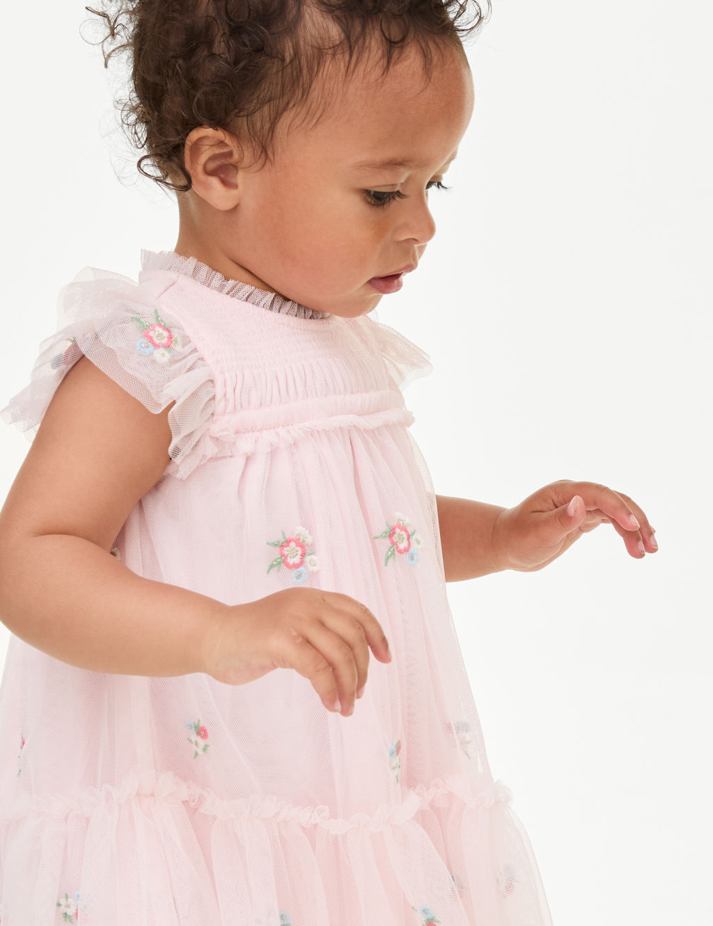 Floral Embroidered Tiered Occasion Dress (0-3 Yrs) 5 of 5