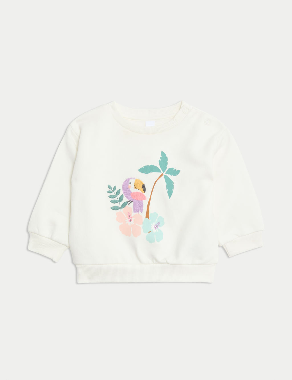 Cotton Rich Palm Tree Sweatshirt (0-3 Yrs) 1 of 5