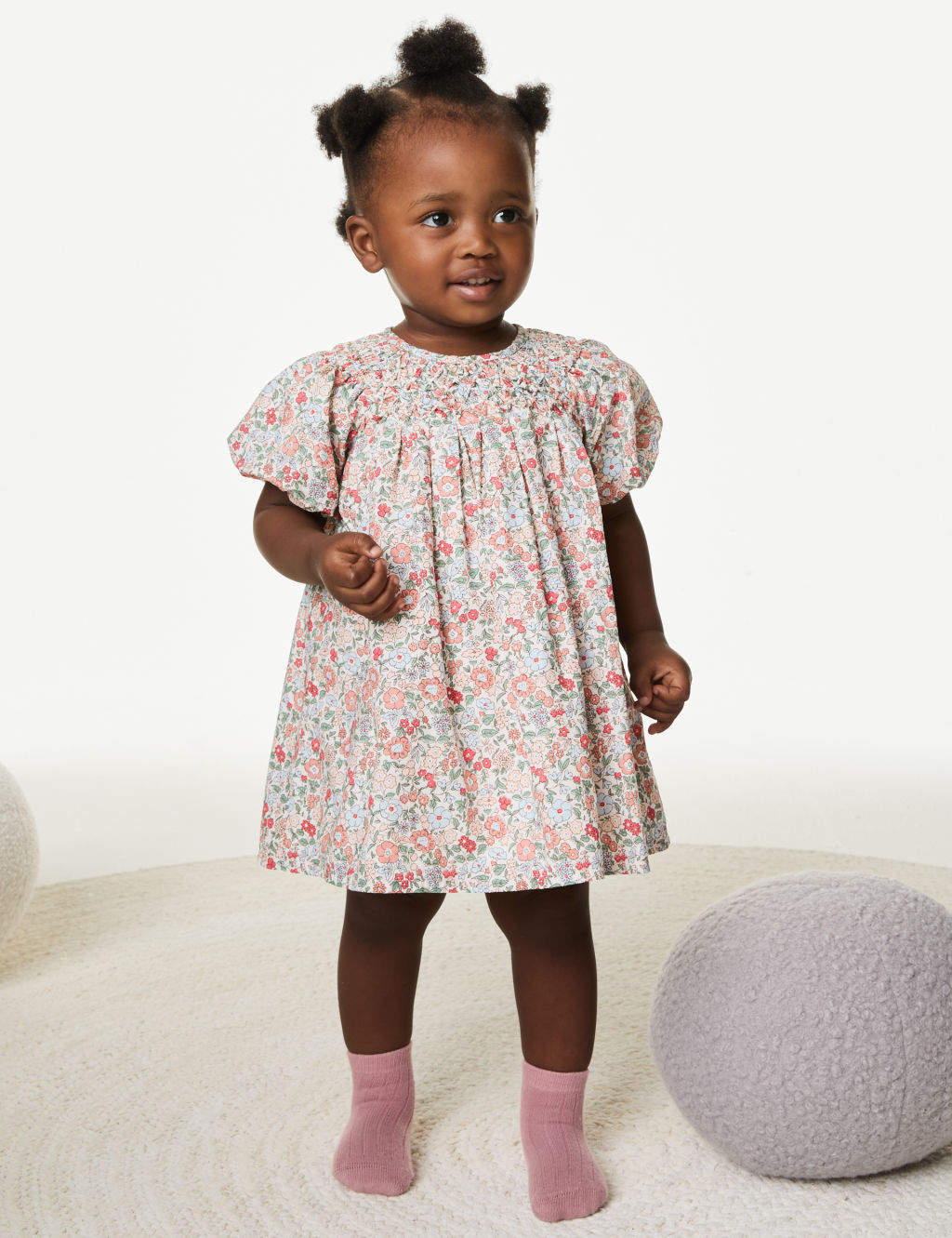 Pure Cotton Floral Dress (0-3 Yrs)