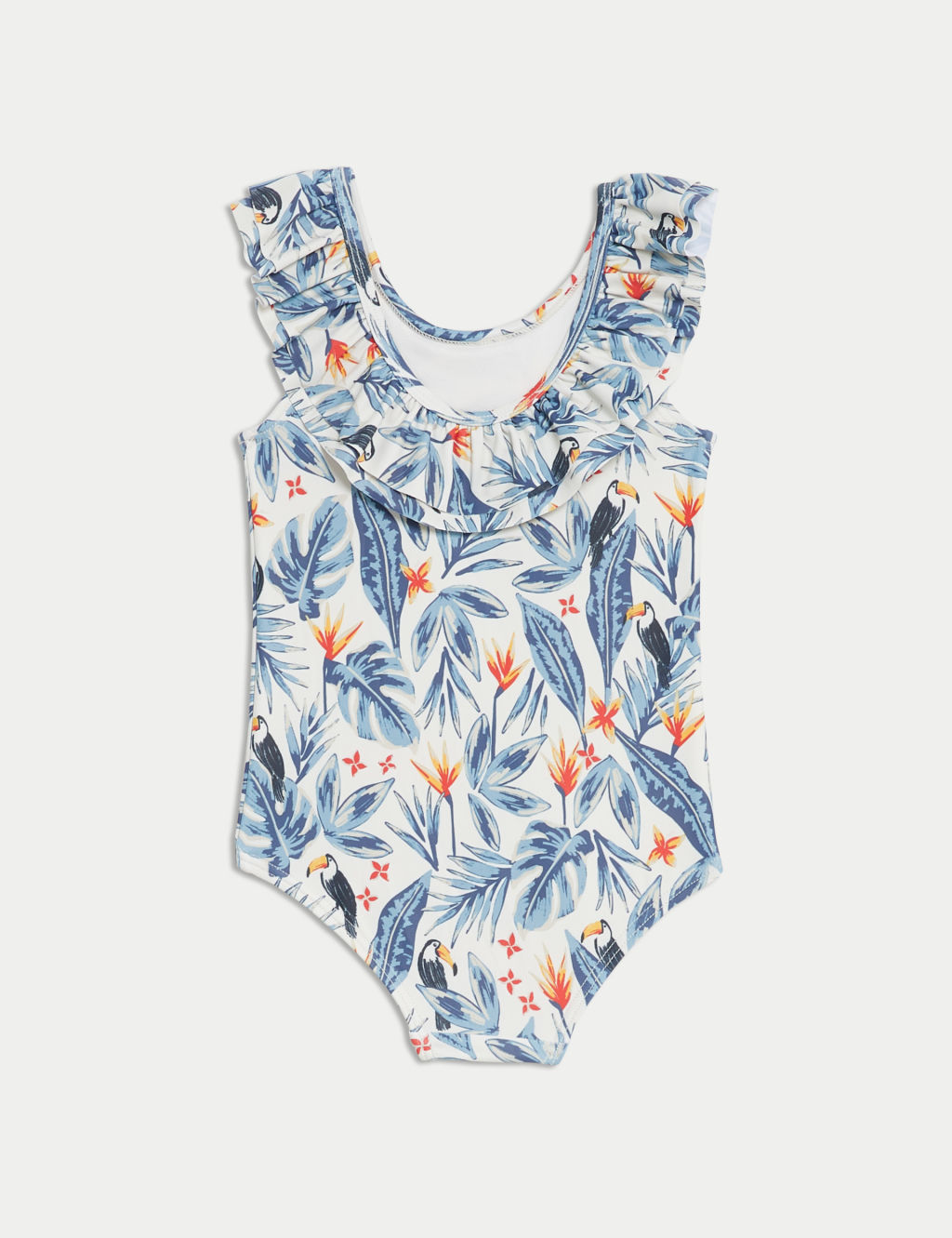 Mini Me Patterned Frill Neck Swimsuit (0-3 Yrs) 1 of 3