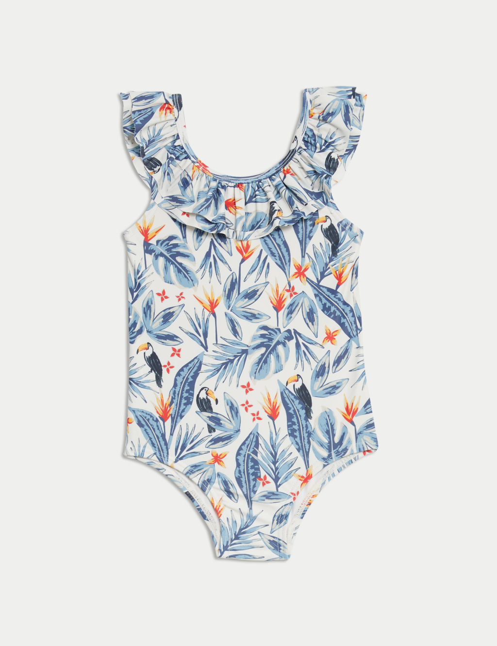Mini Me Patterned Frill Neck Swimsuit (0-3 Yrs) 3 of 3
