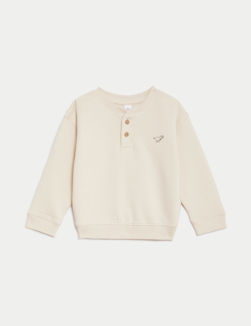 Pure Cotton Dinosaur Sweatshirt (0-3 Yrs) 1 of 6