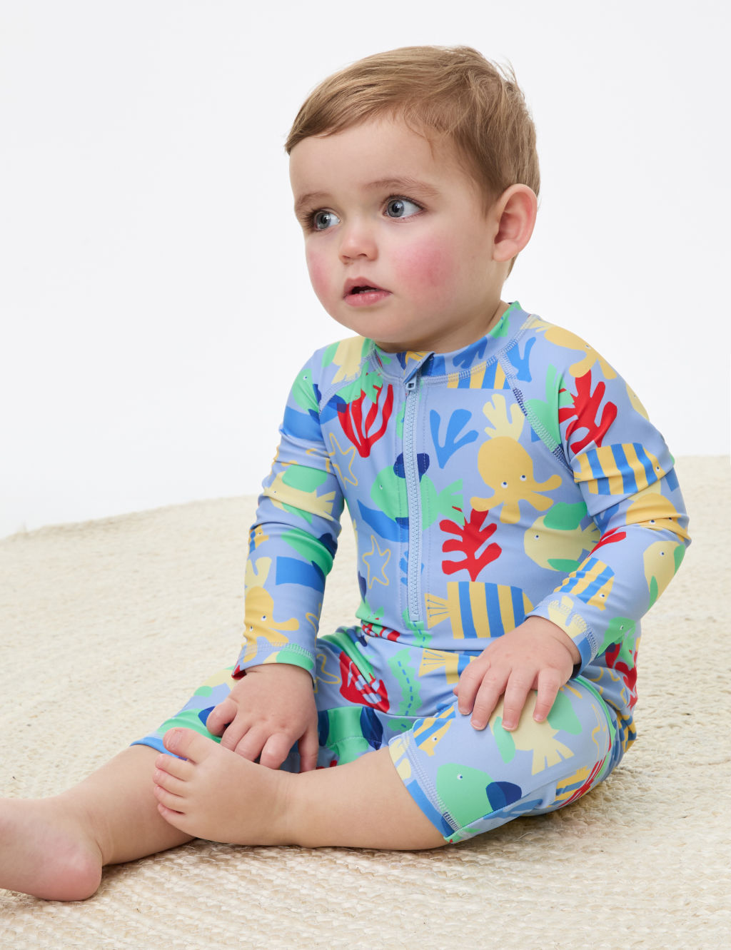 2pc Sea Print Long Sleeve Swim Set (0-3 Yrs) | M&S Collection | M&S