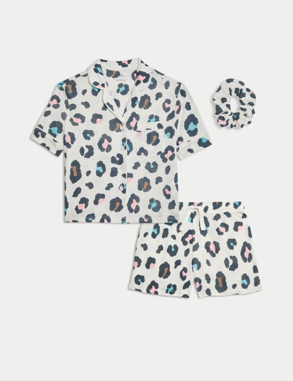 Modal Blend Leopard Pyjamas with Scrunchie (3-16 Yrs)