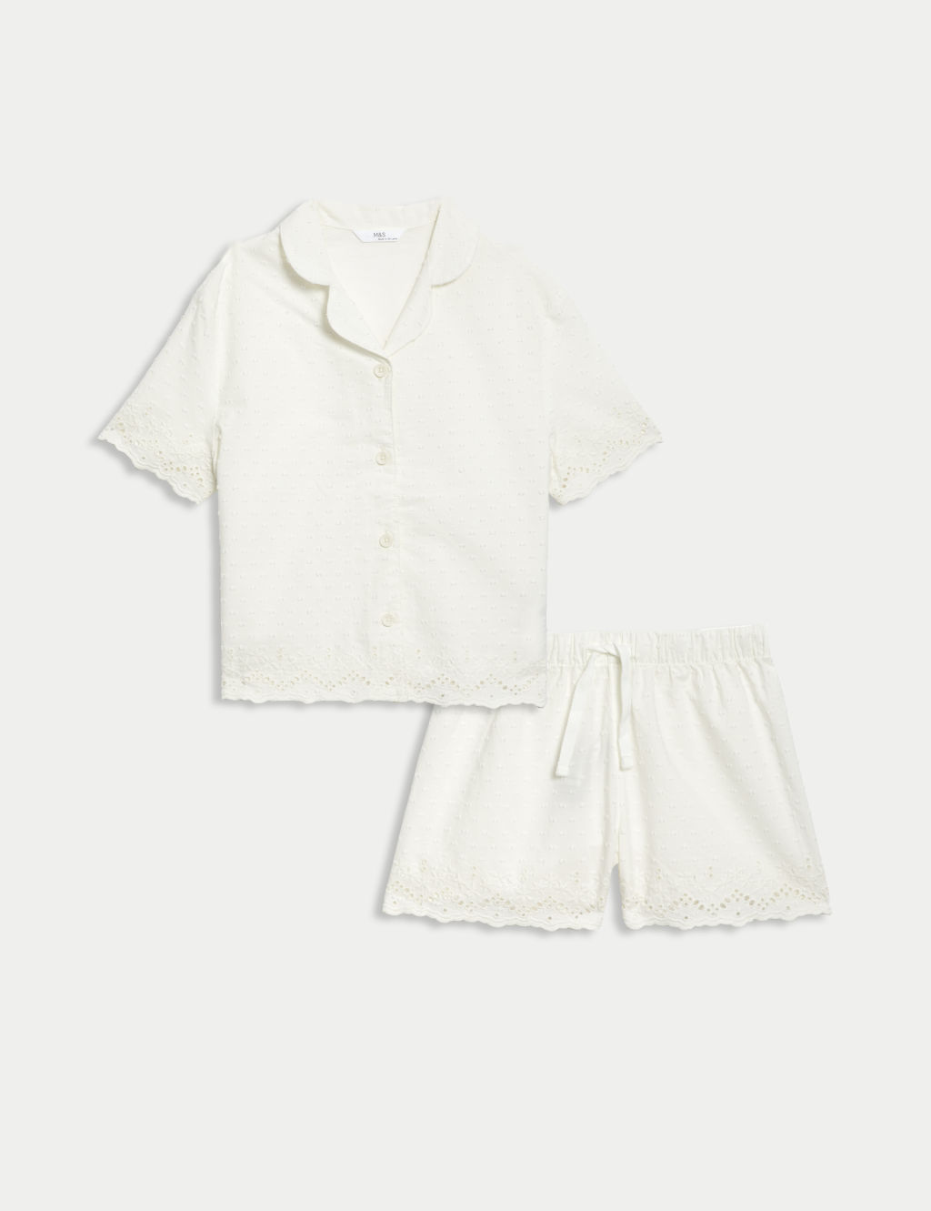 Pure Cotton Broderie Pyjamas (12 Mths - 16 Yrs) 1 of 1