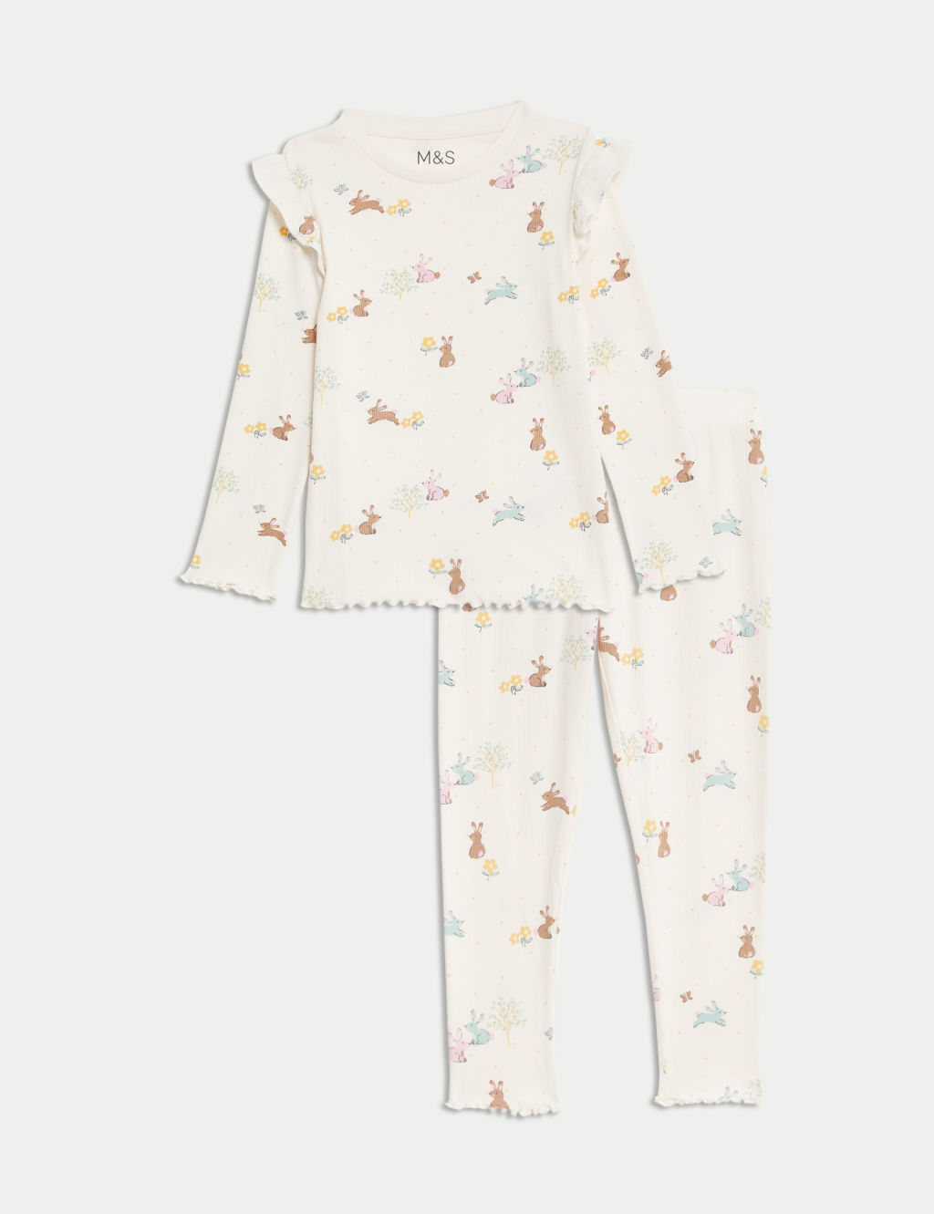 Cotton Rich Bunny Rib Pyjamas (1-8 Yrs) 1 of 4