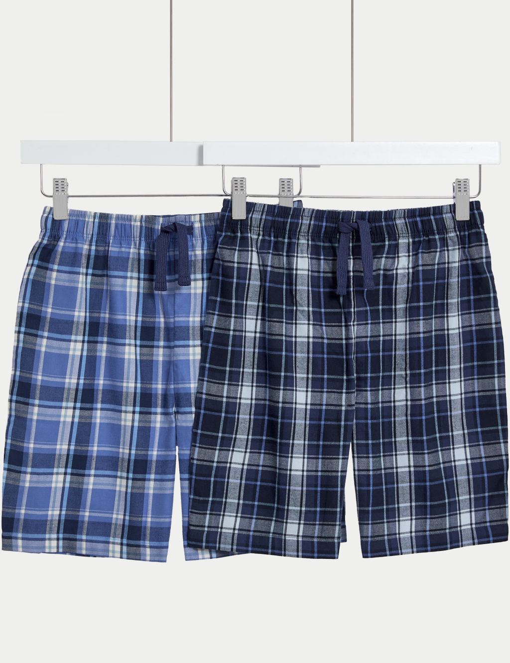 2pk Pure Cotton Checked Shorts (6-16 Yrs)