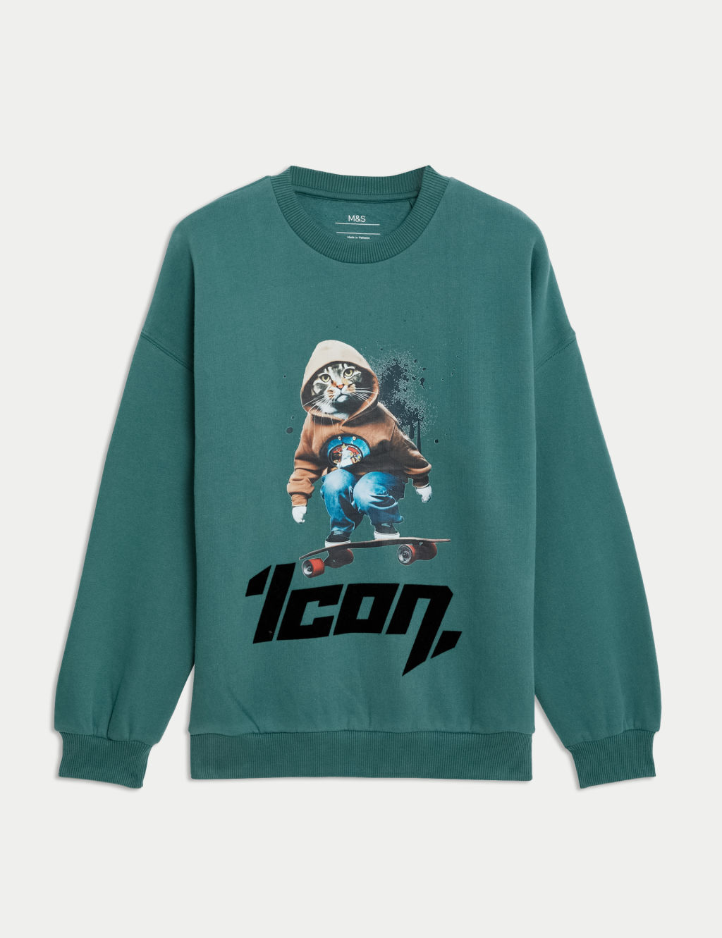 Cotton Rich Icon Skate Print Sweatshirt (6-16 Yrs)