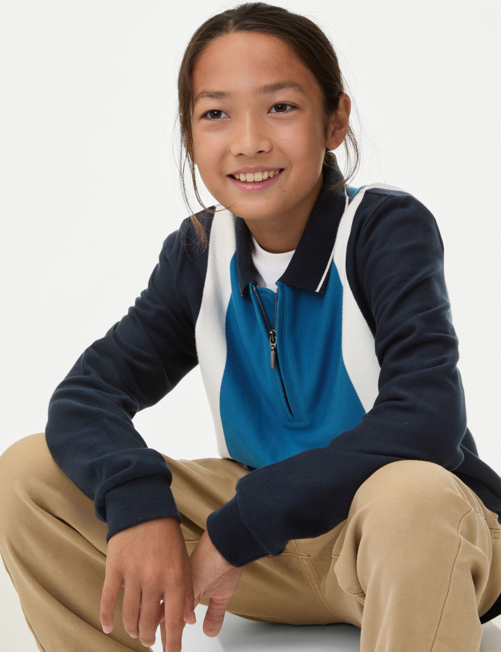 Pure Cotton Striped Polo Shirt (6-16 Yrs)