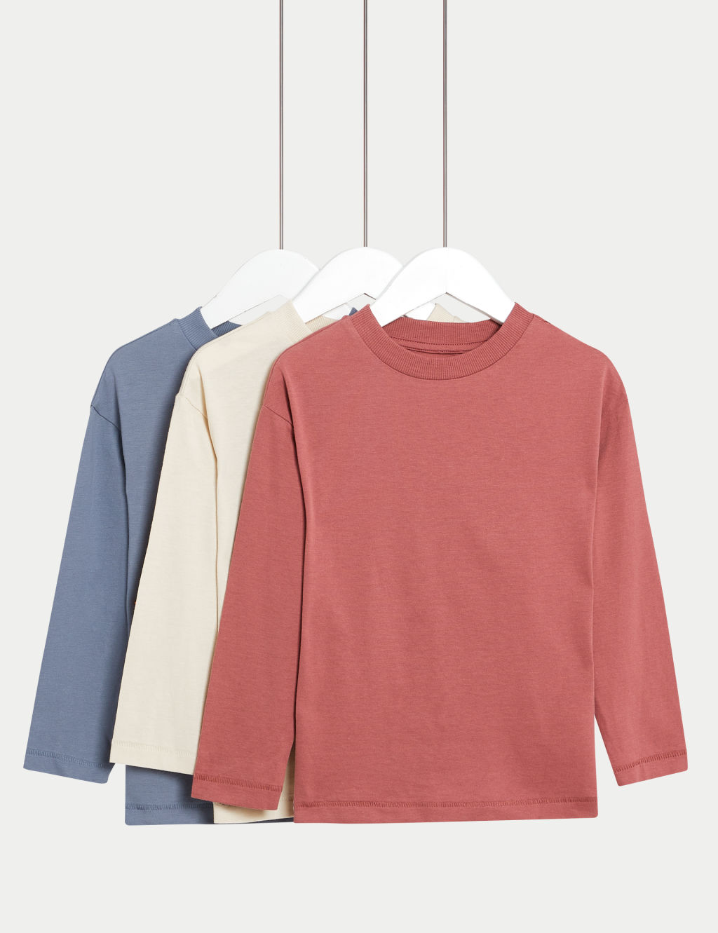 3pk Pure Cotton Plain Tops (2-8 Yrs)