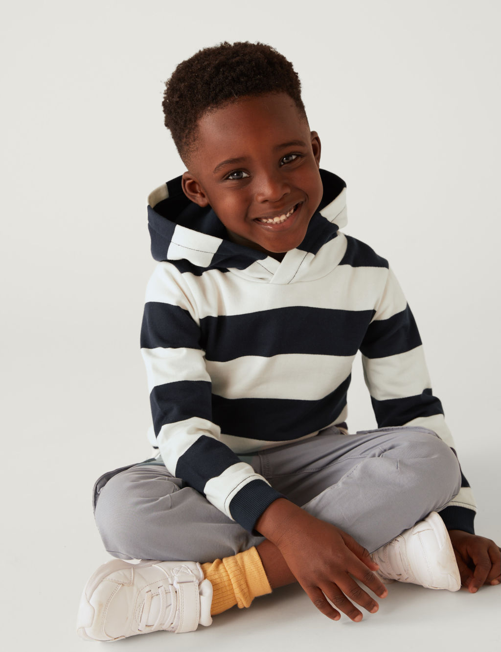 Pure Cotton Striped Hoodie (2-8 Yrs)