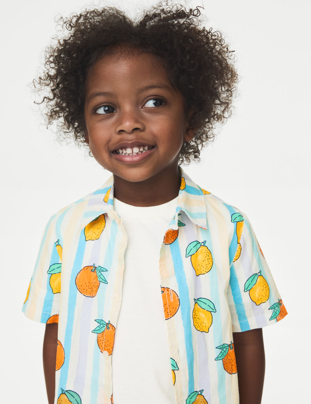 Pure Cotton Fruit Print Shirt & T-Shirt Set (2–8 Yrs)