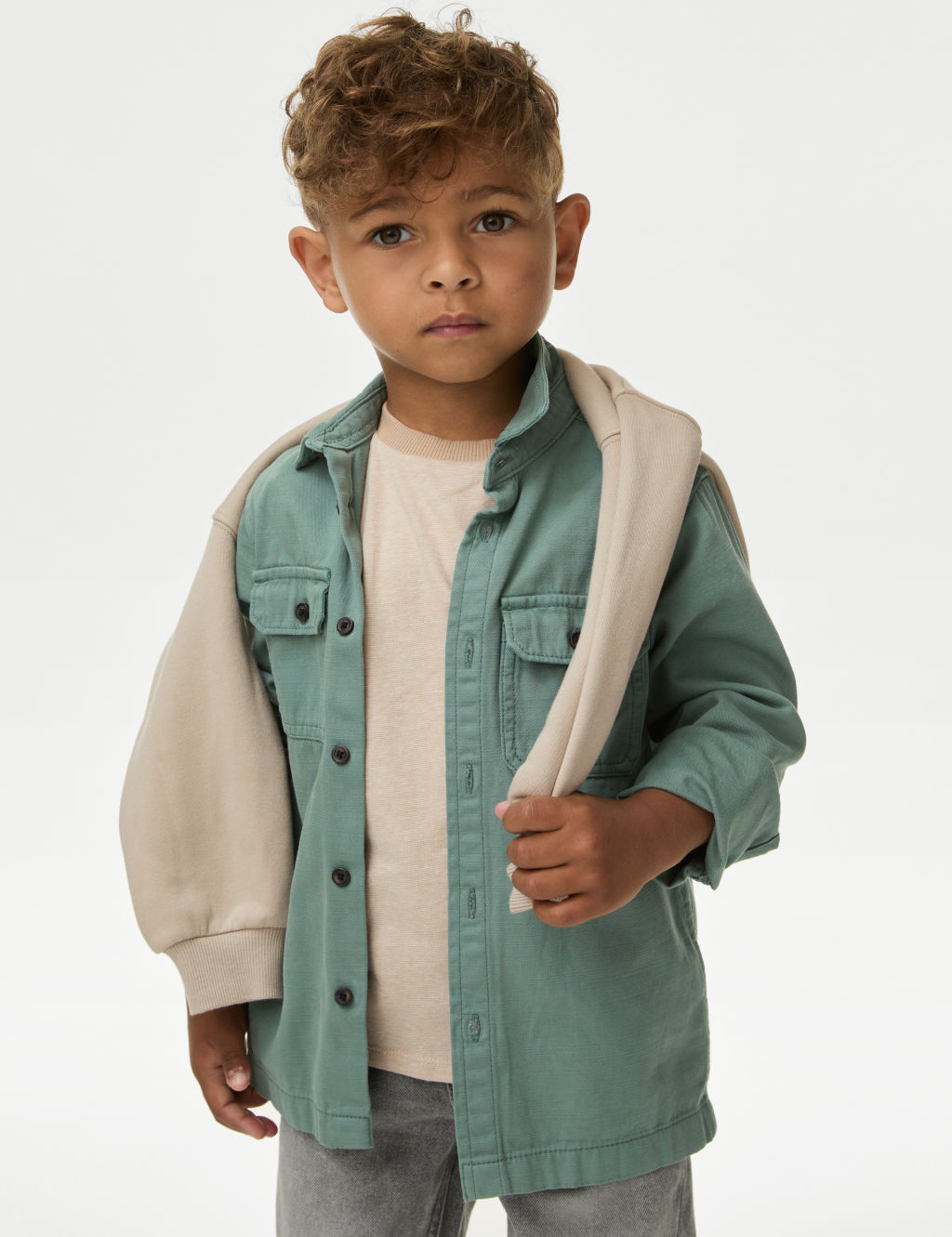 2pc Pure Cotton Shirt & T-Shirt Set (2-16 Yrs)