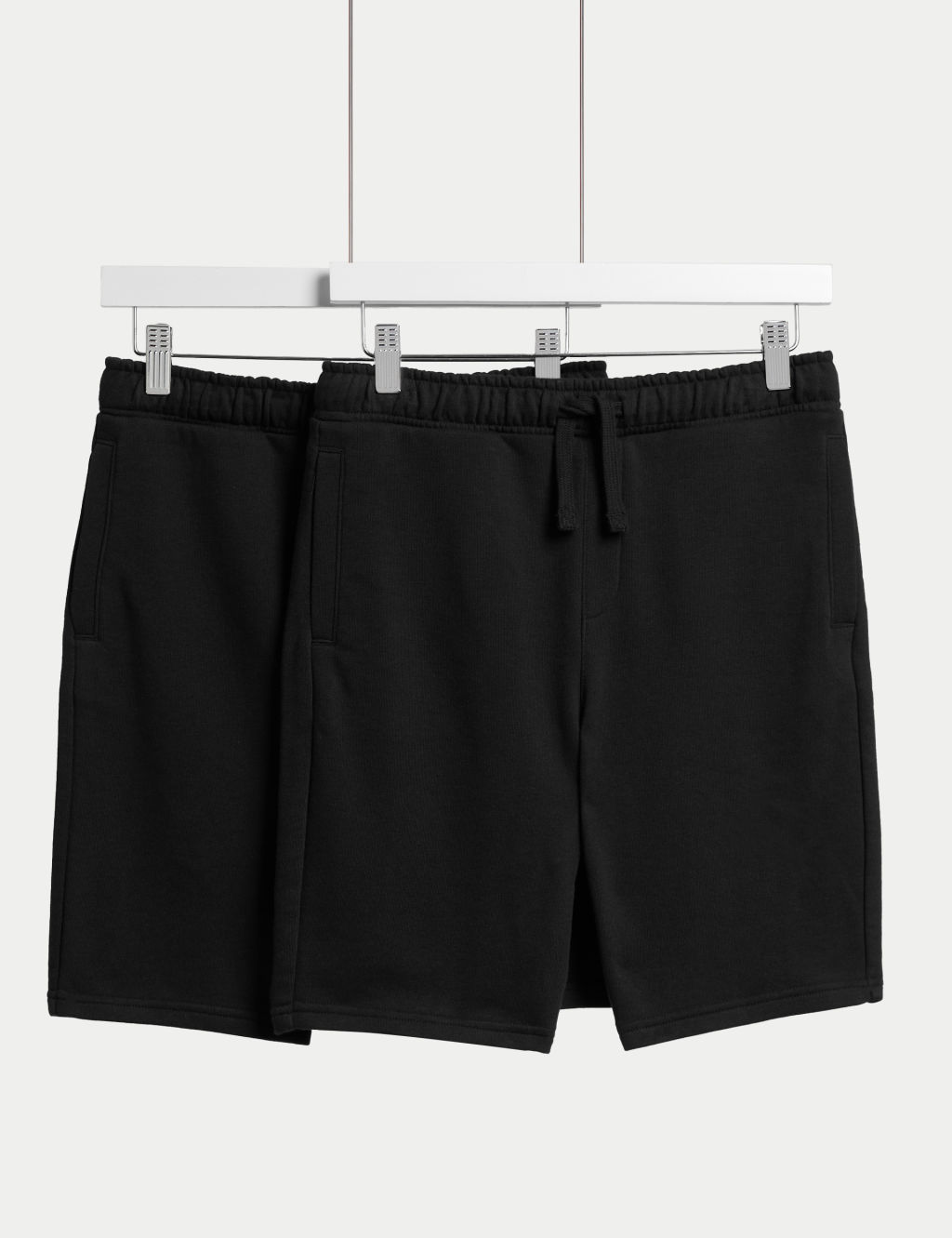 2pk Adaptive Cotton Rich Plain Shorts (2-16 Yrs)