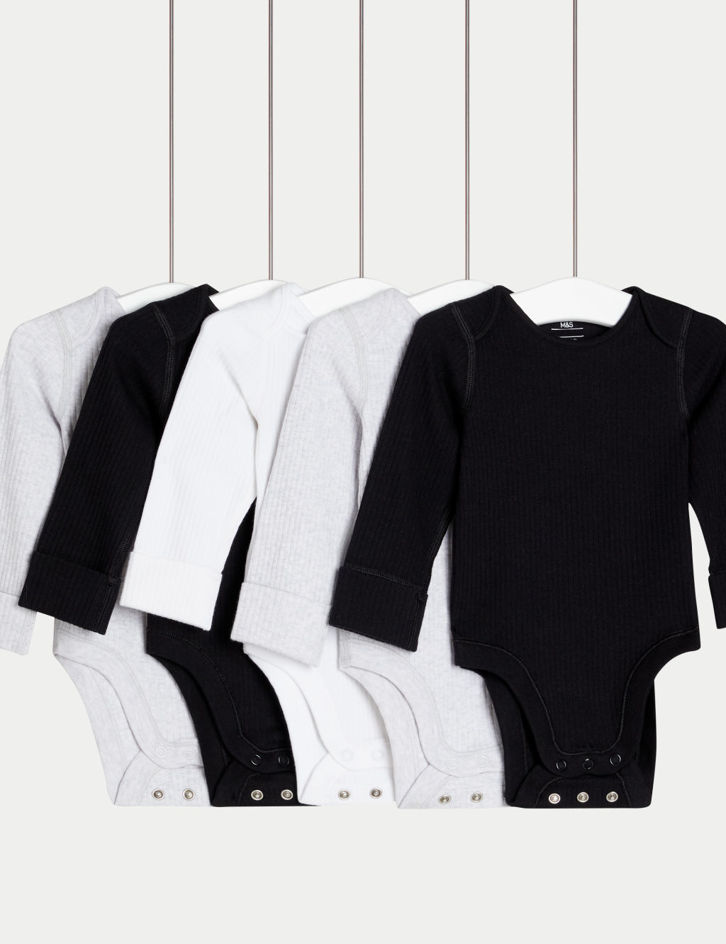 5pk Cotton Rich Bodysuits (6½lbs-3 Yrs)