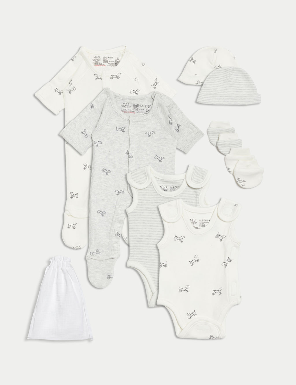 8pc Cotton Rich Premature Hospital Starter Set