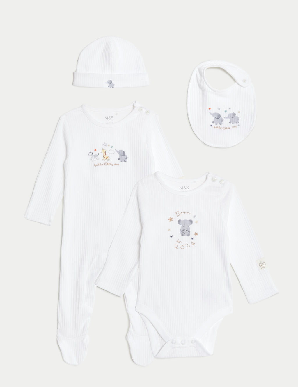 4pc Cotton Rich Born In 2024 Starter Set (7lbs-9 Mths)
