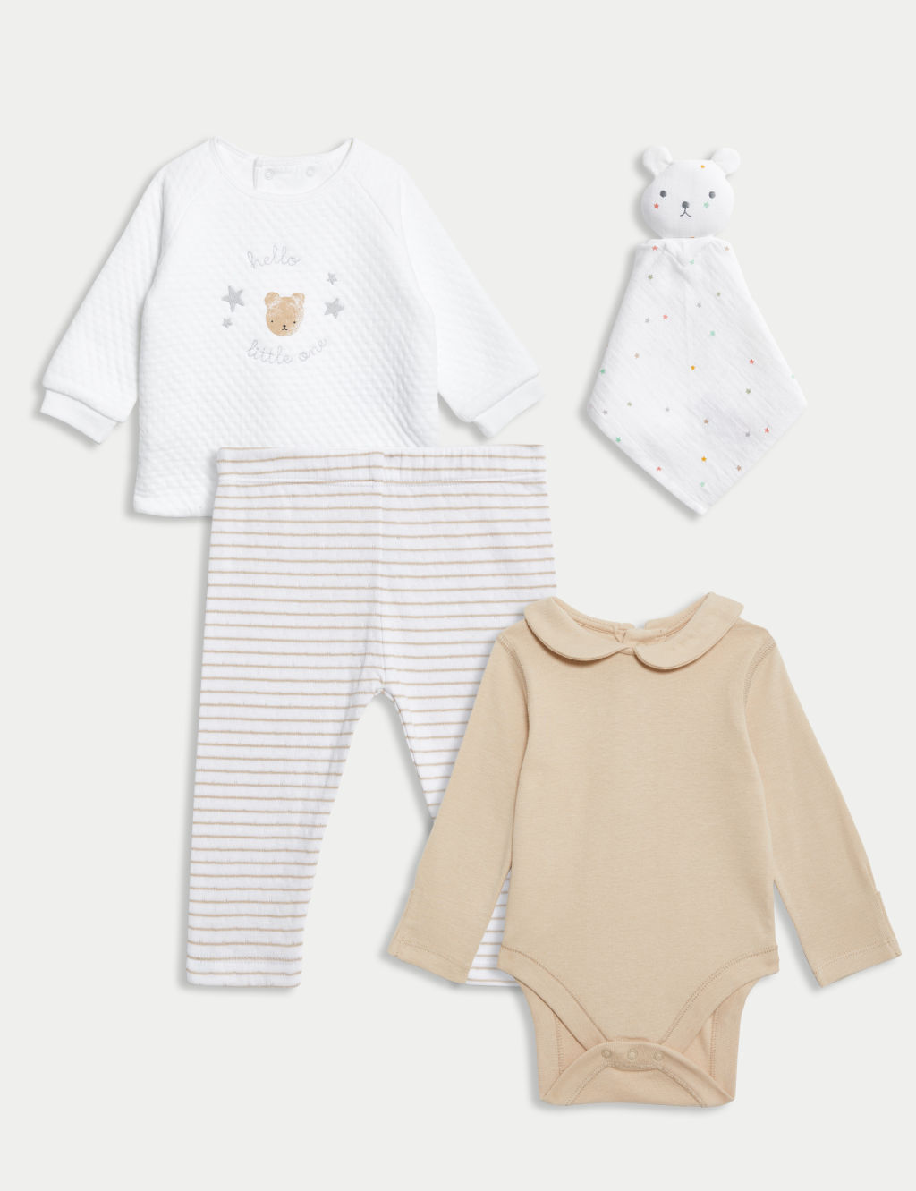4pc Cotton Rich Bear Starter Gift Set (0-6 Mths)