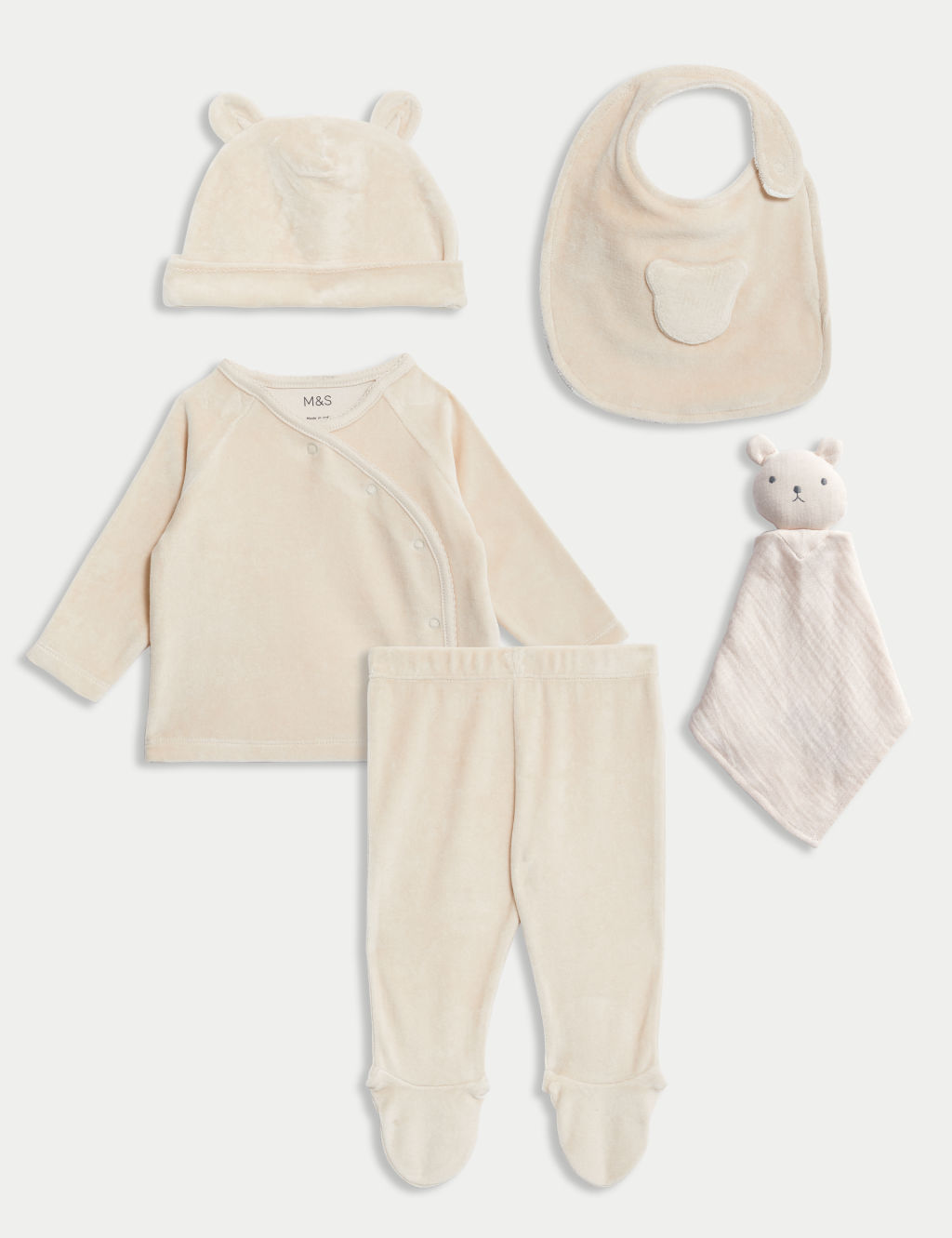 5pc Cotton Rich Velour Gift Set (0-6 Mths)