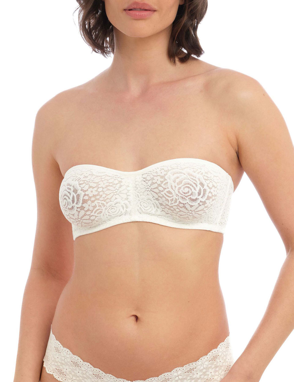 Halo Floral Lace Wired Strapless Bra